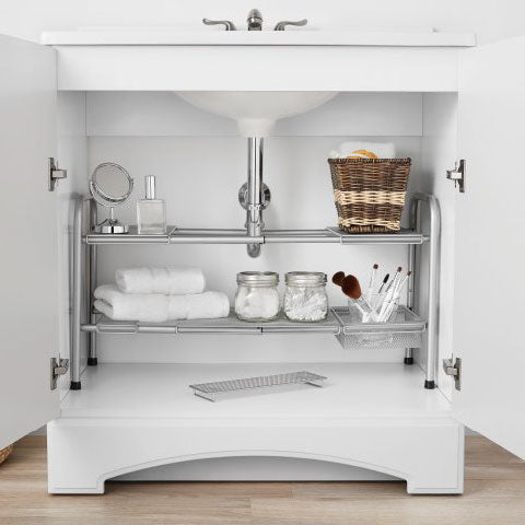 expandable undersink organizer shelf