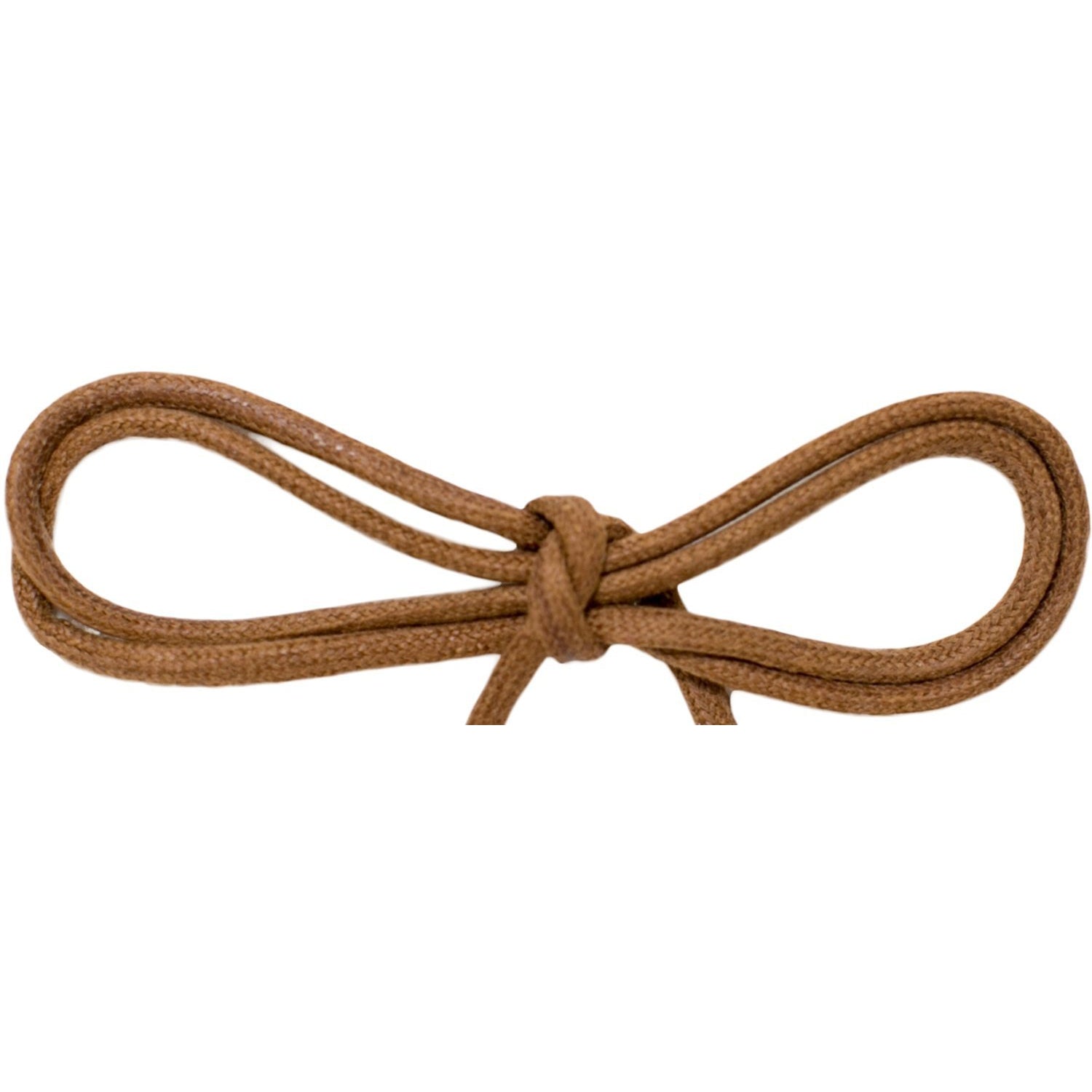 Wholesale Waxed Cotton Thin Round DRESS Laces 1/8'' - Light Brown (12 Pair Pack) Shoelaces