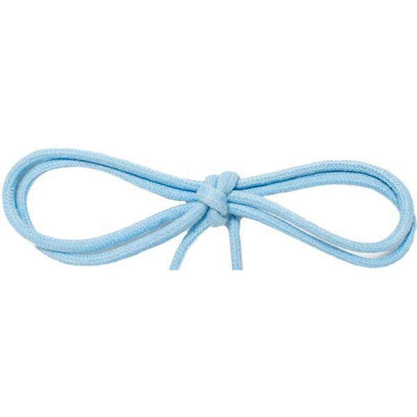 Wholesale Waxed Cotton Thin Round DRESS Laces 1/8'' - Light Blue (12 Pair Pack) Shoelaces