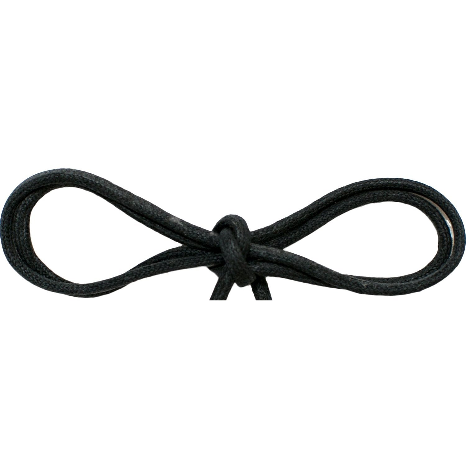 Wholesale Waxed Cotton Thin Round DRESS Laces 1/8'' - Black (12 Pair Pack) Shoelaces