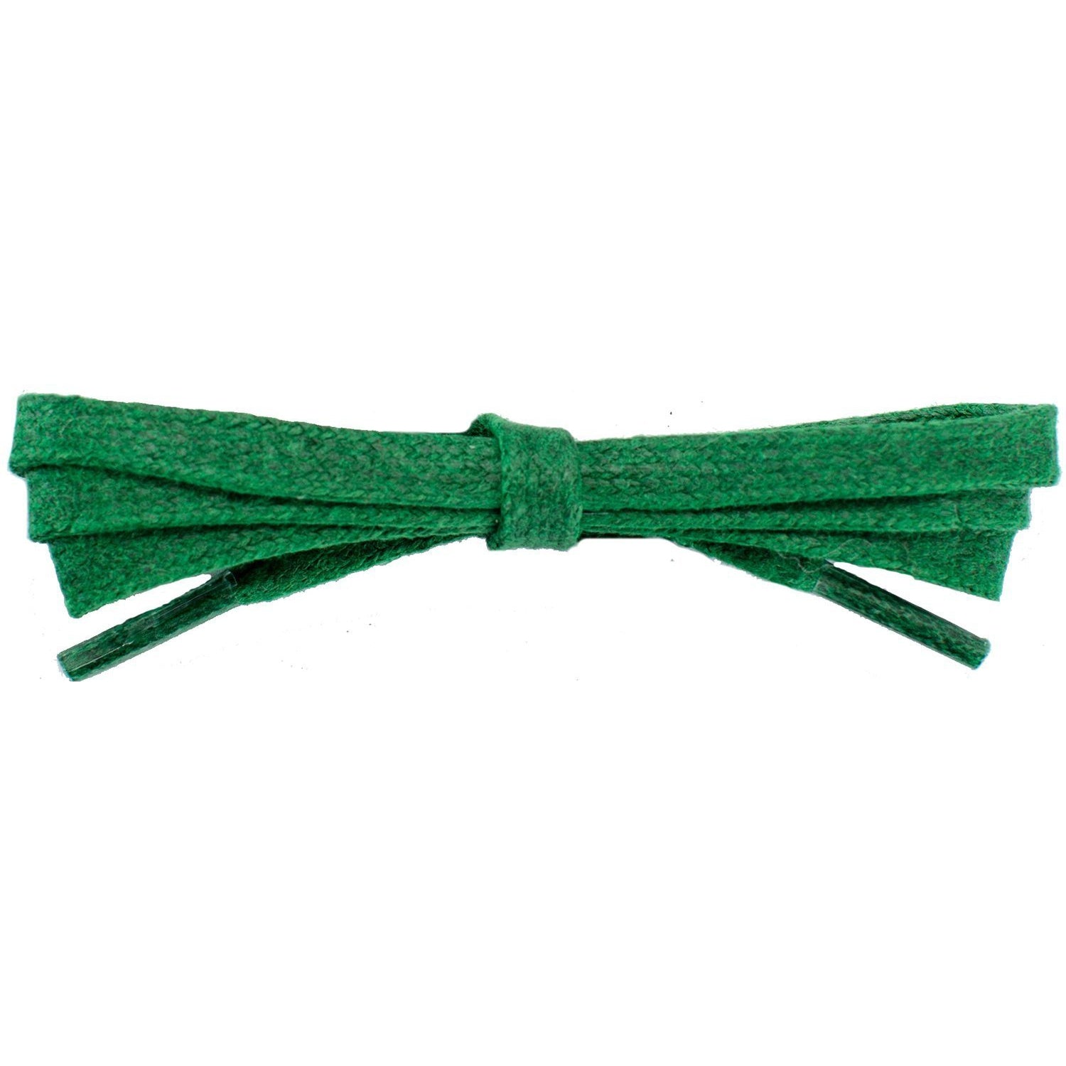 Wholesale Waxed Cotton Flat DRESS Laces 1/4'' - Kelly Green (12 Pair Pack) Shoelaces