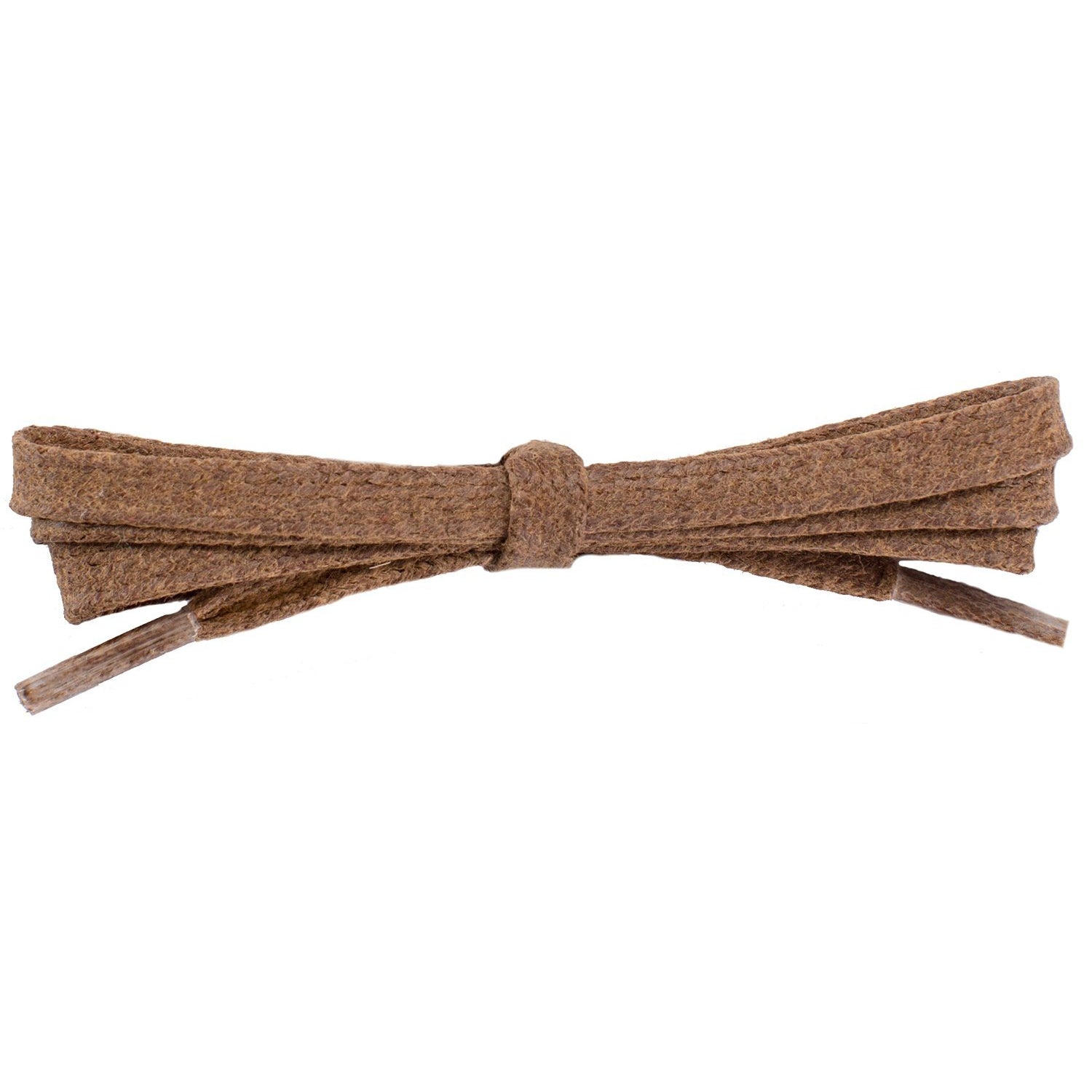 Wholesale Waxed Cotton Flat DRESS Laces 1/4'' - Light Brown (12 Pair Pack) Shoelaces