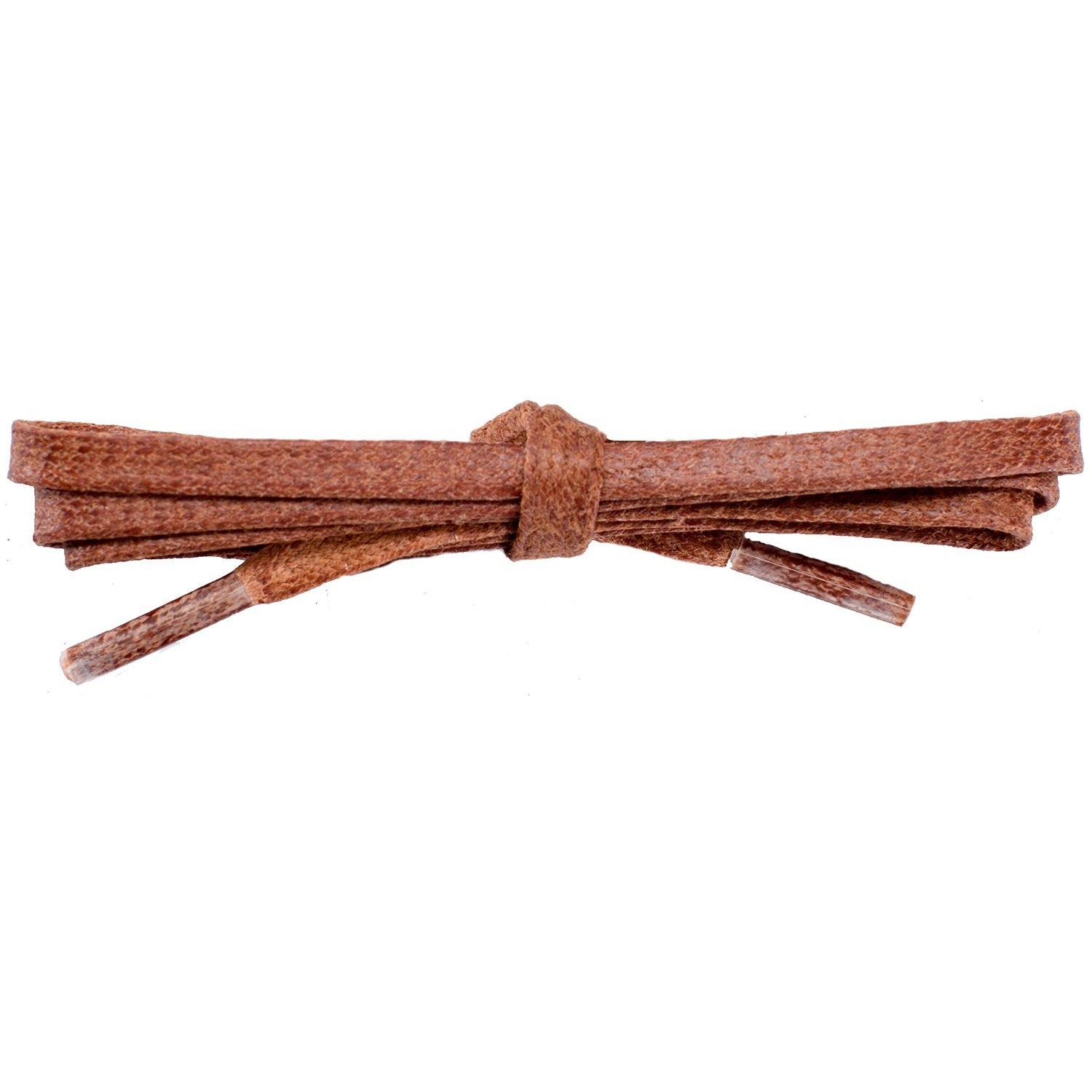 Wholesale Waxed Cotton Flat DRESS Laces 1/4'' - Cognac (12 Pair Pack) Shoelaces