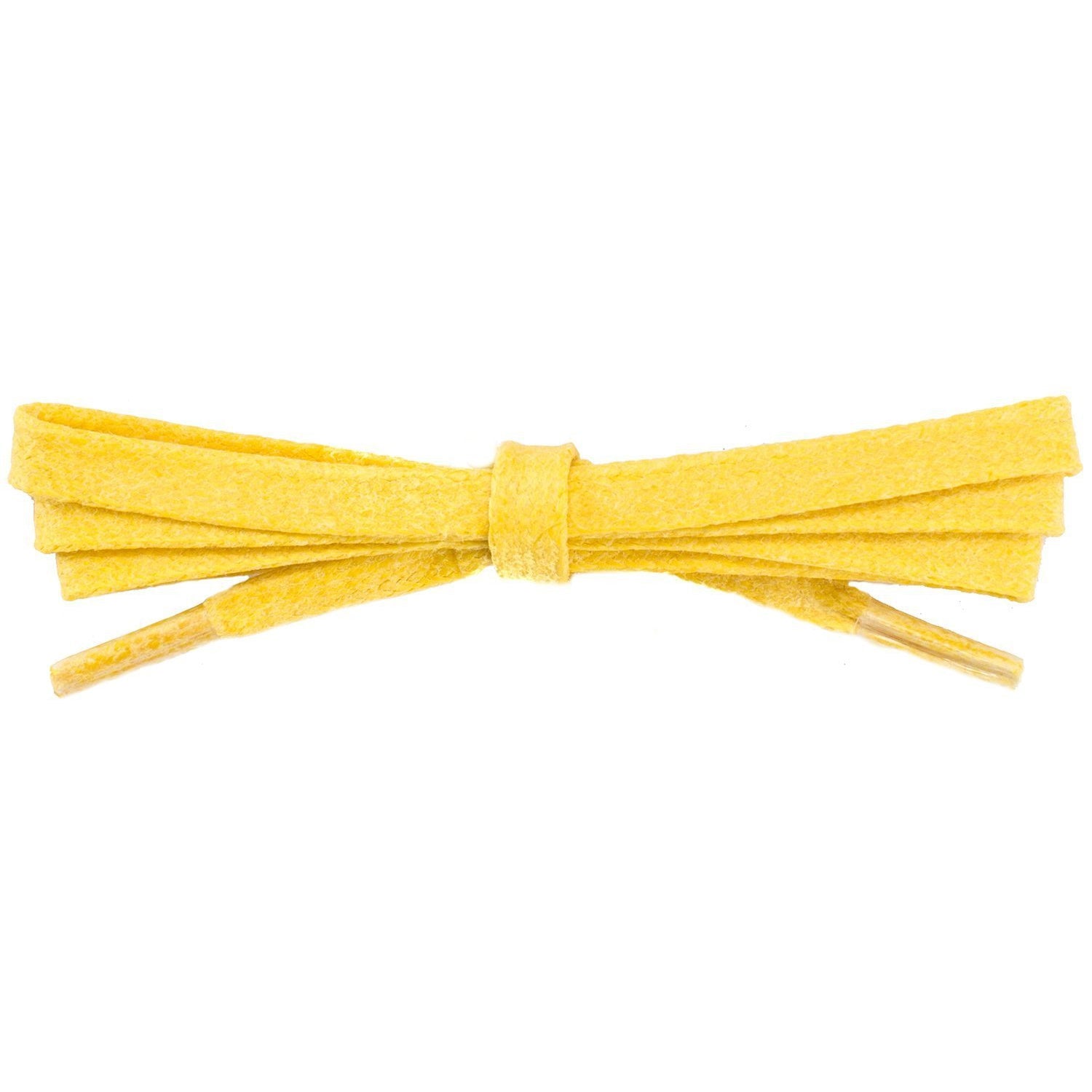 Wholesale Waxed Cotton Flat DRESS Laces 1/4'' - Yellow (12 Pair Pack) Shoelaces