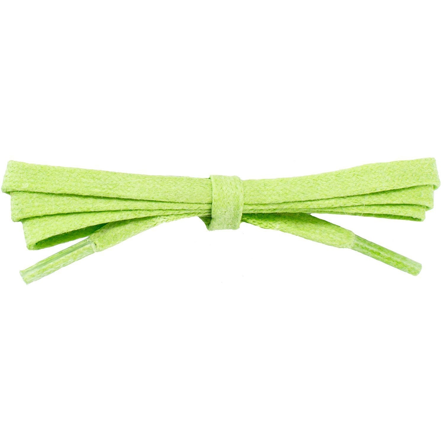 Wholesale Waxed Cotton Flat DRESS Laces 1/4'' - Lucky Lime (12 Pair Pack) Shoelaces