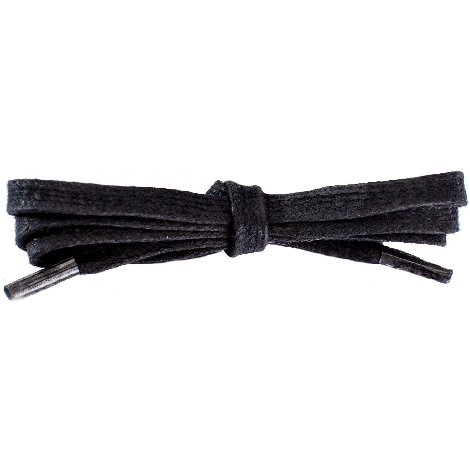 Wholesale Waxed Cotton Flat DRESS Laces 1/4'' - Black (12 Pair Pack) Shoelaces