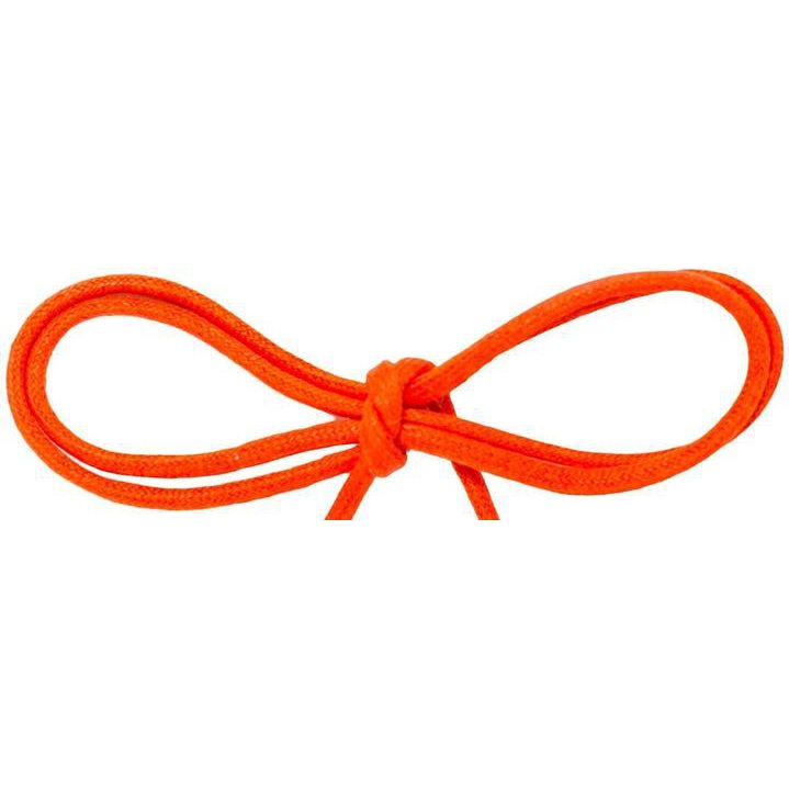 Wholesale Waxed Cotton Thin Round DRESS Laces 1/8'' - Citrus Orange (12 Pair Pack) Shoelaces