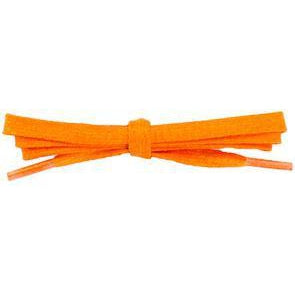 Wholesale Waxed Cotton Flat DRESS Laces 1/4'' - Fire Orange (12 Pair Pack) Shoelaces