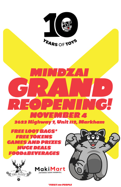 Mindzai Grand Reopening Party on November 4th.