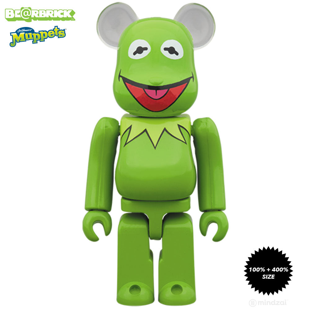 Kermit The Frog Muppets 100% + 400% Bearbrick Set by Medicom Toy