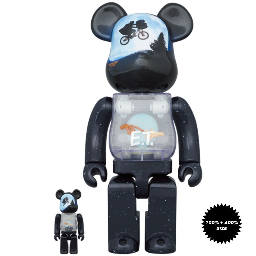 Mishka Monochromatic 100% + 400% Bearbrick Set by Medicom Toy x 