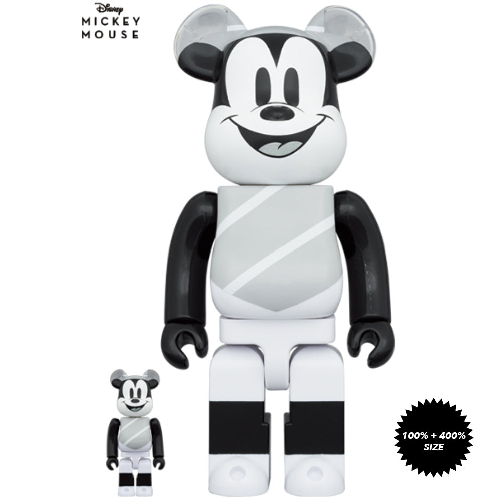 Nighttime Mickey 100% + 400% Bearbrick Set by Medicom Toy