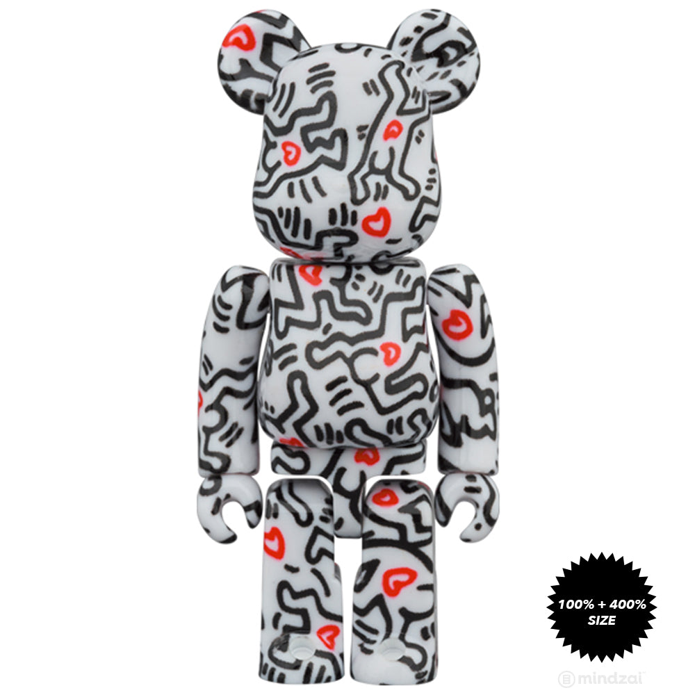 Keith Haring #8 100% + 400% Bearbrick Set by Medicom Toy - Mindzai