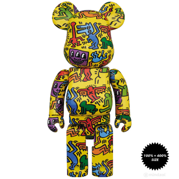 Keith Haring #5 100% + 400% Bearbrick Set by Medicom Toy - Mindzai Toy Shop