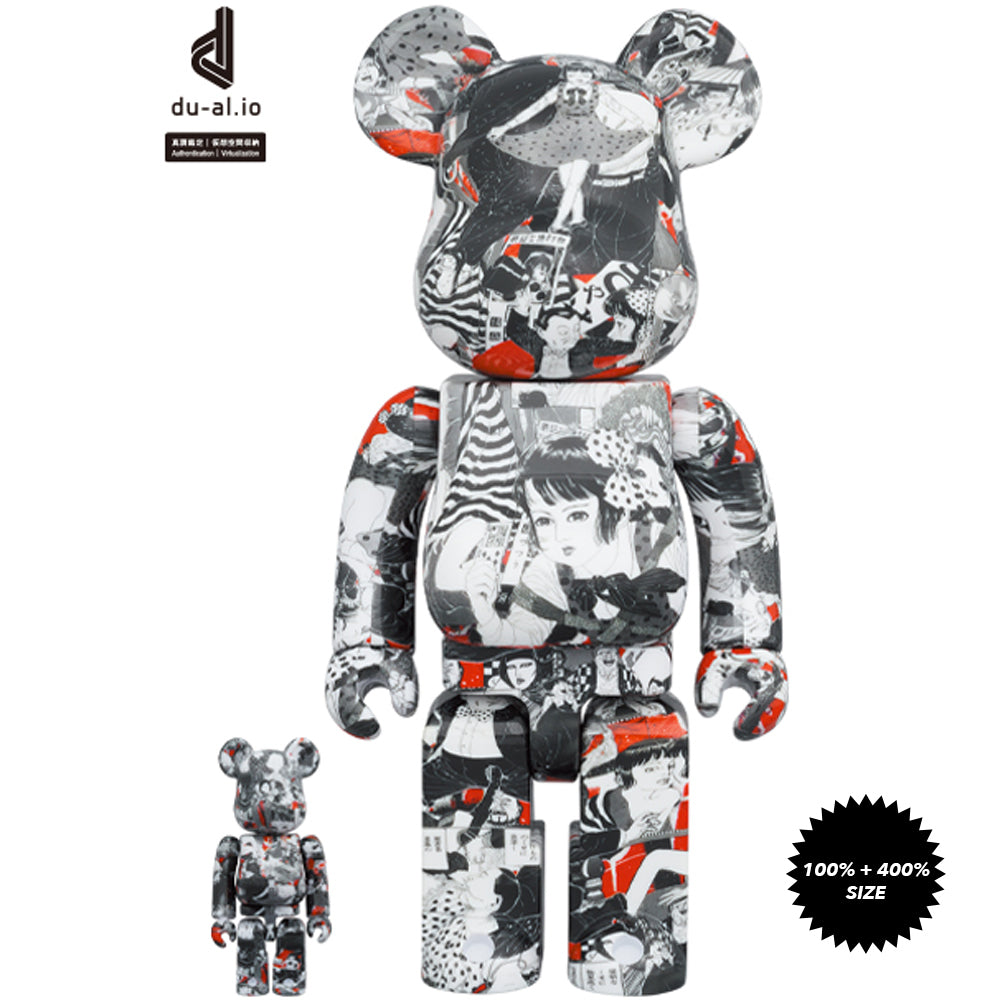 Bearbrick x S'YTE x Junji Ito Uzumaki 100% & 400% SetBearbrick x S