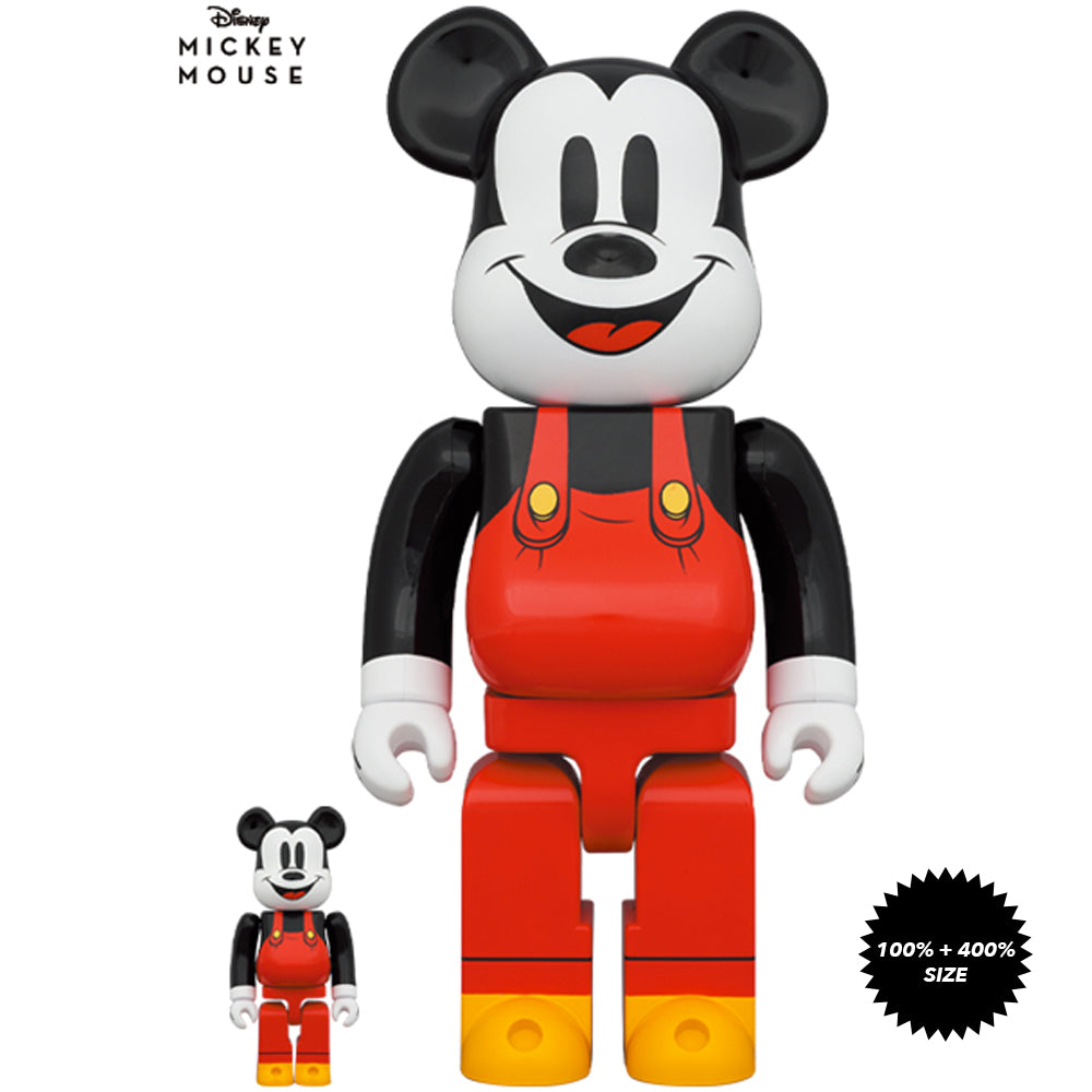 Nighttime Mickey 100% + 400% Bearbrick Set by Medicom Toy