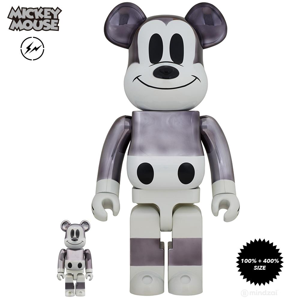 Mickey Mouse The True Original NYC Exhibition Exclusive 100% + 400%  Bearbrick Set by Medicom Toy x Fragment Design