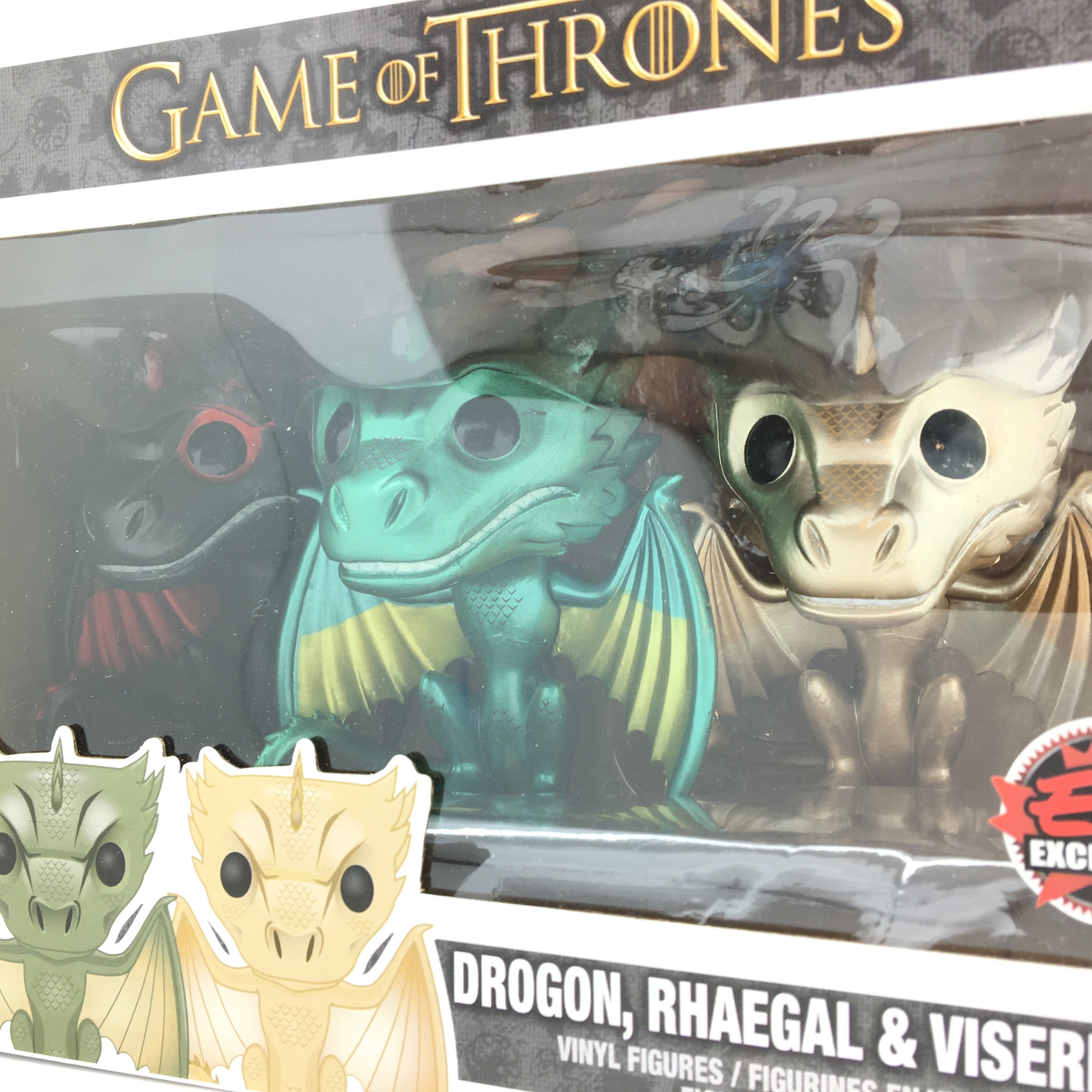 Game Of Thrones Drogon Rhaegal And Viseron Metallic Pop Vinyl