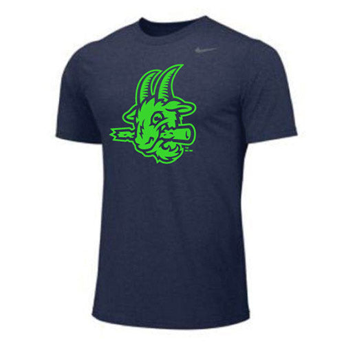 navy blue and neon green nike shirt