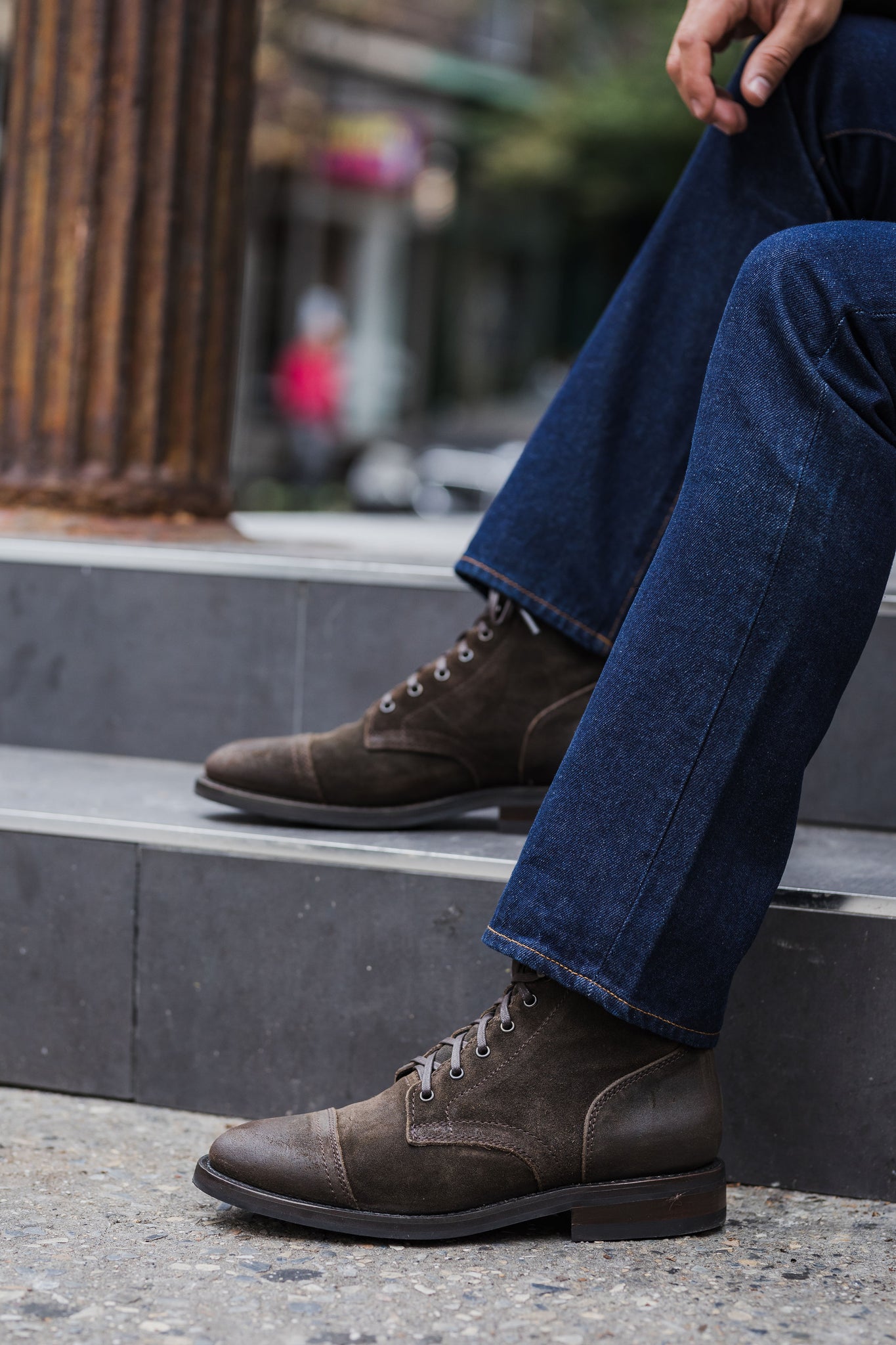 Olive suede boots