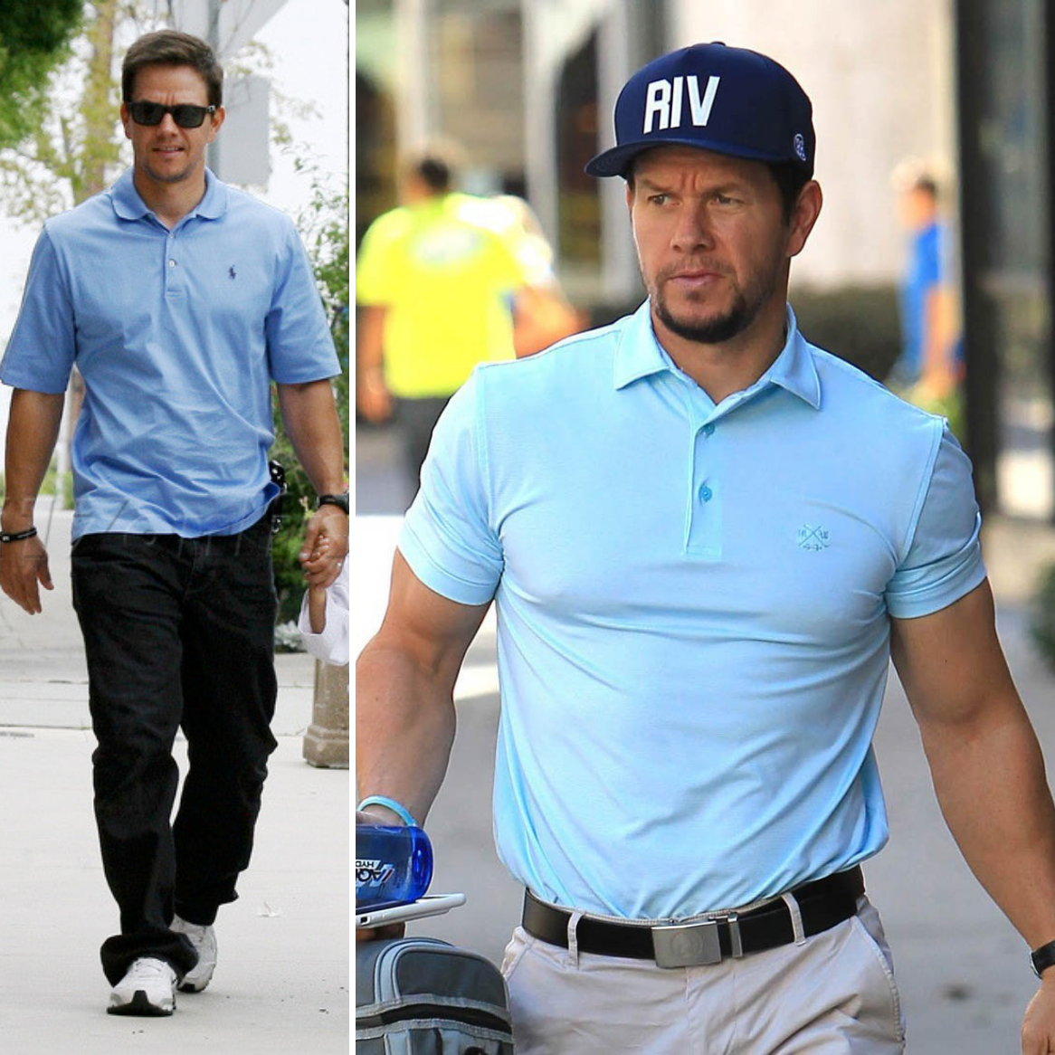 Mark Wahlberg wearing polo shirt