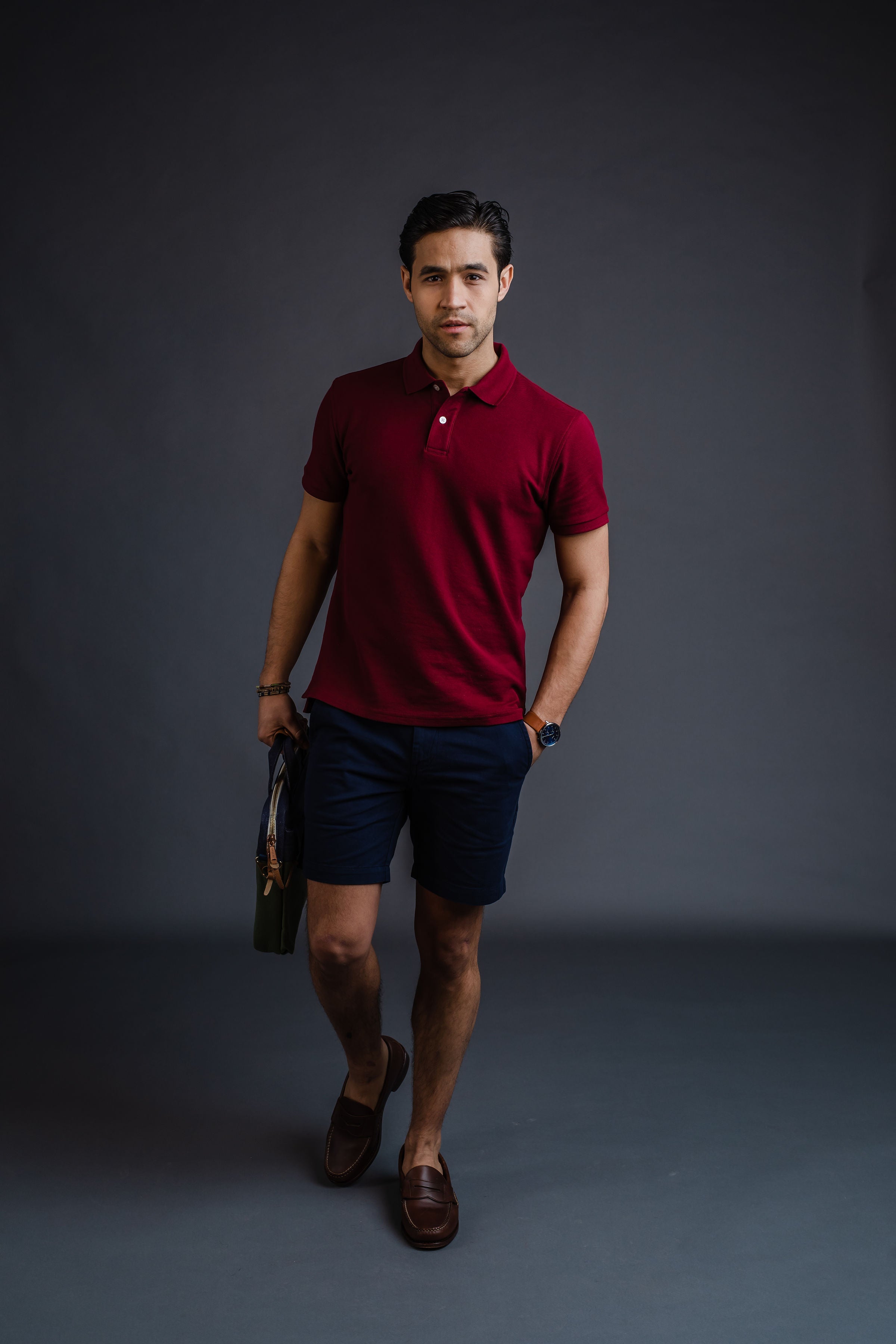 polo and shorts