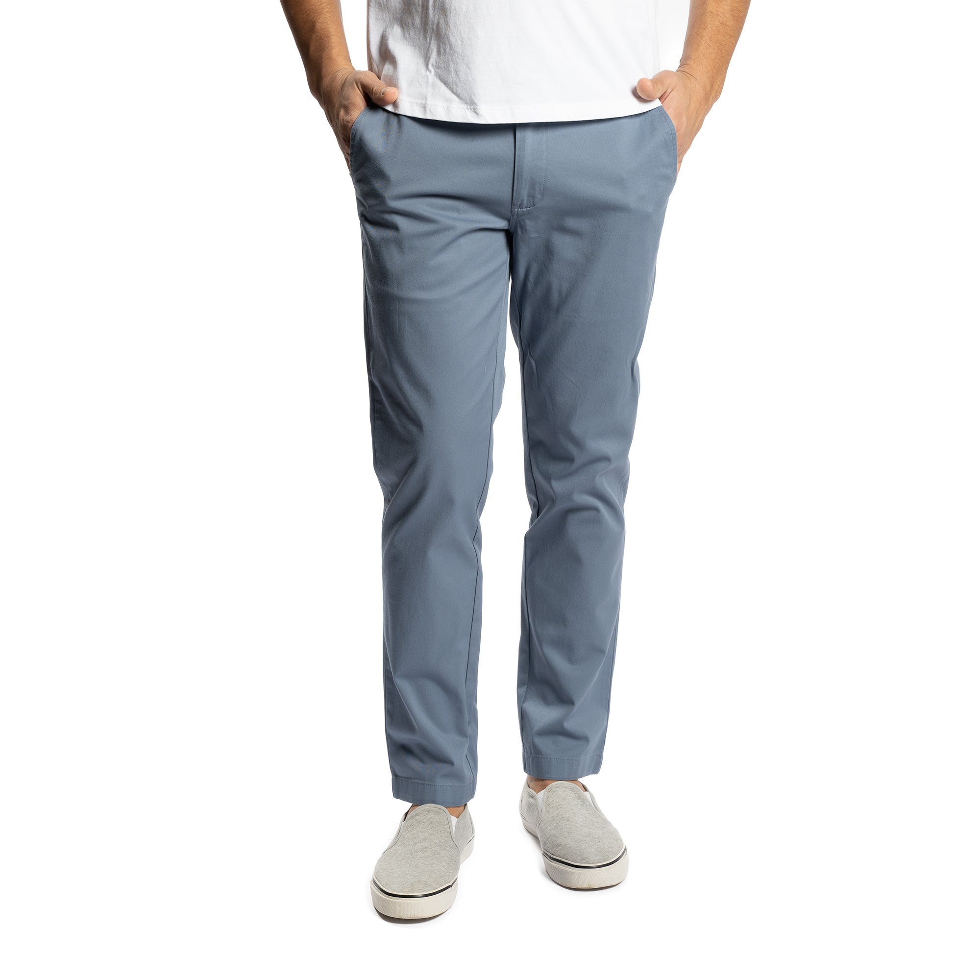 Lightweight Stretch Chinos Slim Fit, Slate | Peter Manning NYC