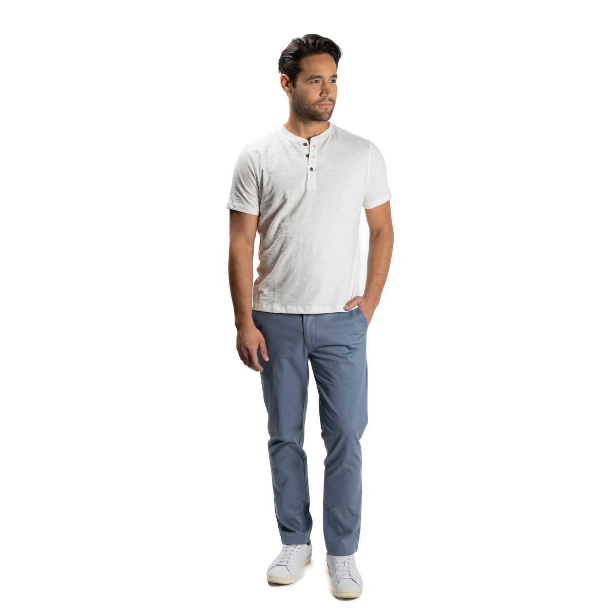 Henley Shirt Short Sleeve, White | Peter Manning NYC