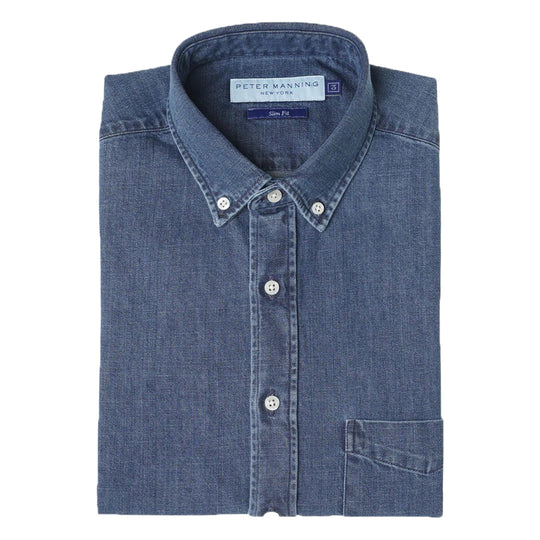 Buy Gant Men Button Down Collar Regular Fit Denim Shirt - NNNOW.com