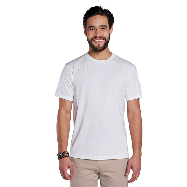 White Crew Neck T-Shirt for Short Men – Peter Manning NYC