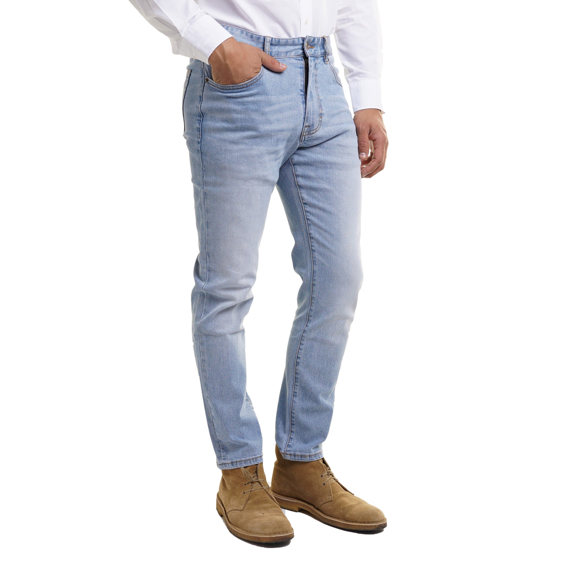 Johnny Stretch Jeans Slim Fit, Light Wash | Peter Manning NYC