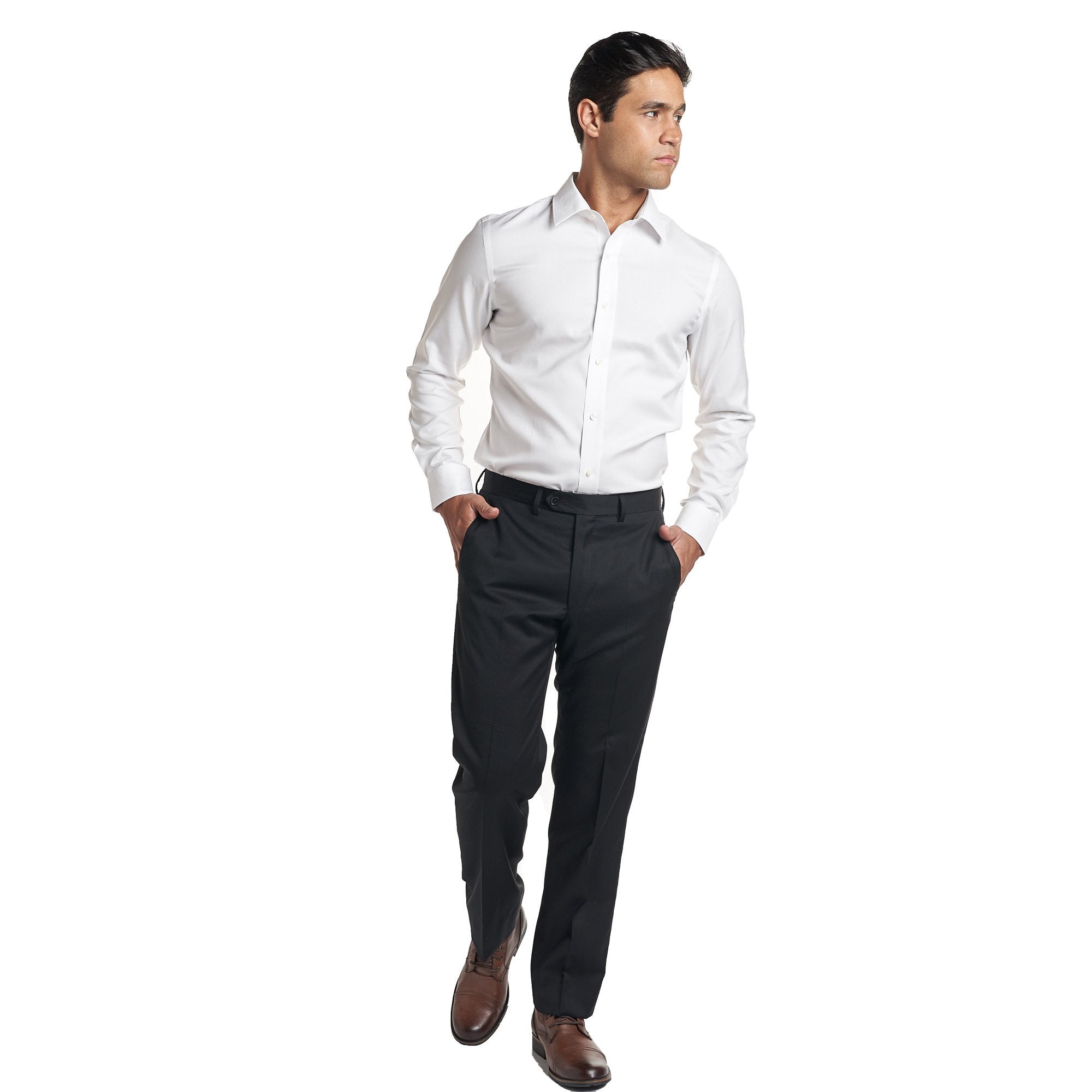 skinny fit white dress shirt