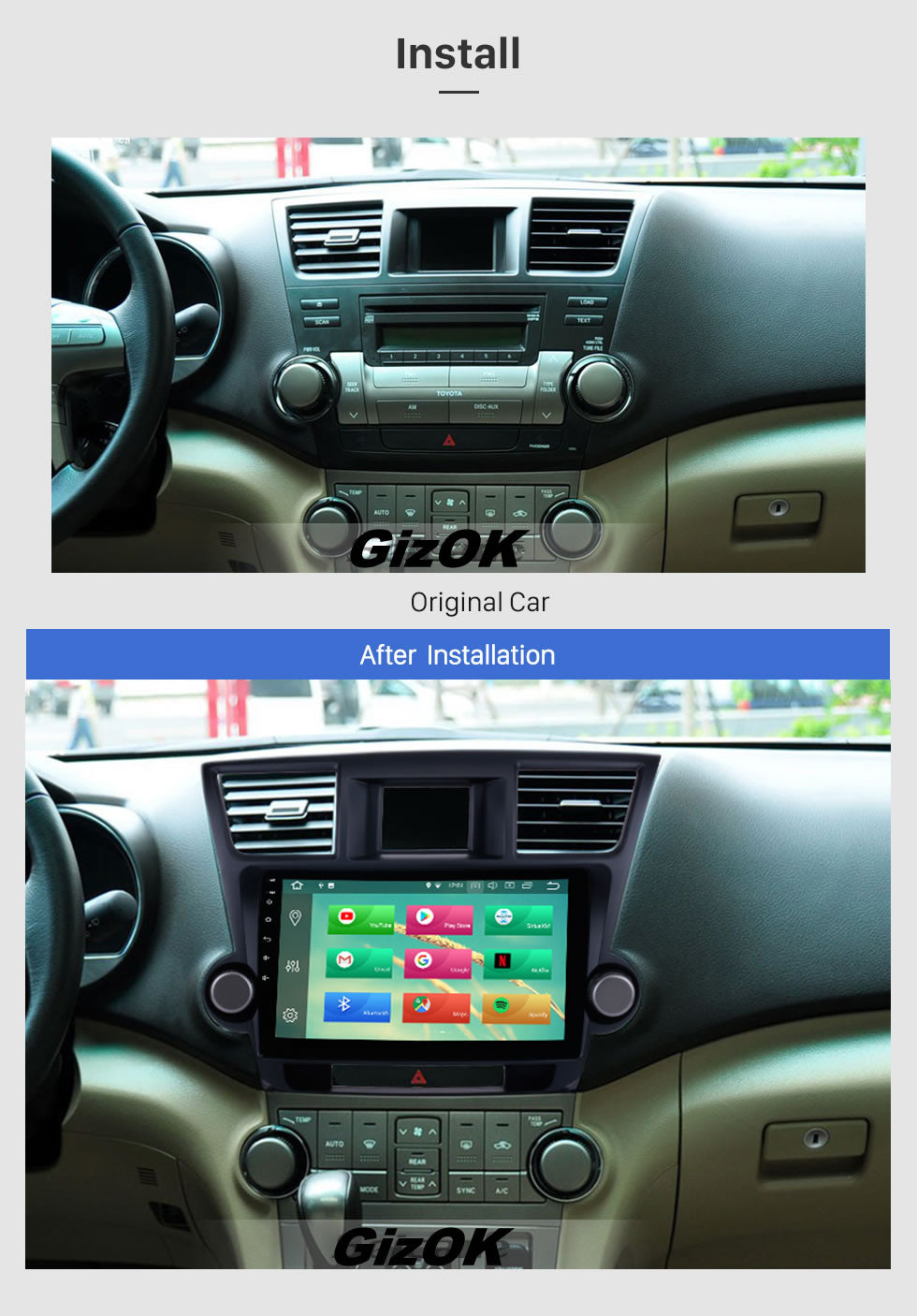 2008-2014 Toyota Highlander Car GPS Navigation