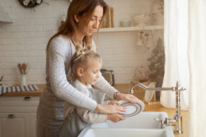 cleaning the house while wearing jewellery