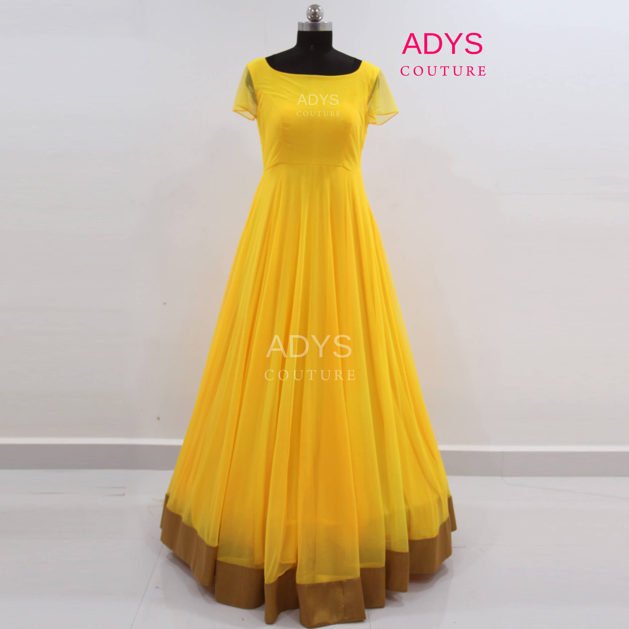 designer yellow gown