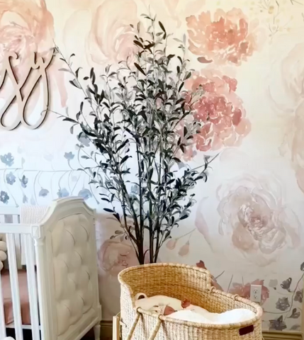 Add natural elements with your floral wallpaper