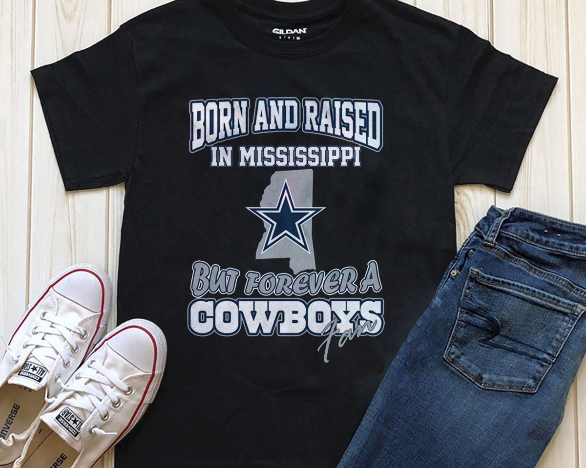 Dallas Cow Born And Raised In Mississippi Shirts