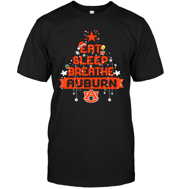 Auburn Tigers Christmas Tree Eat Sleep Football Shirts