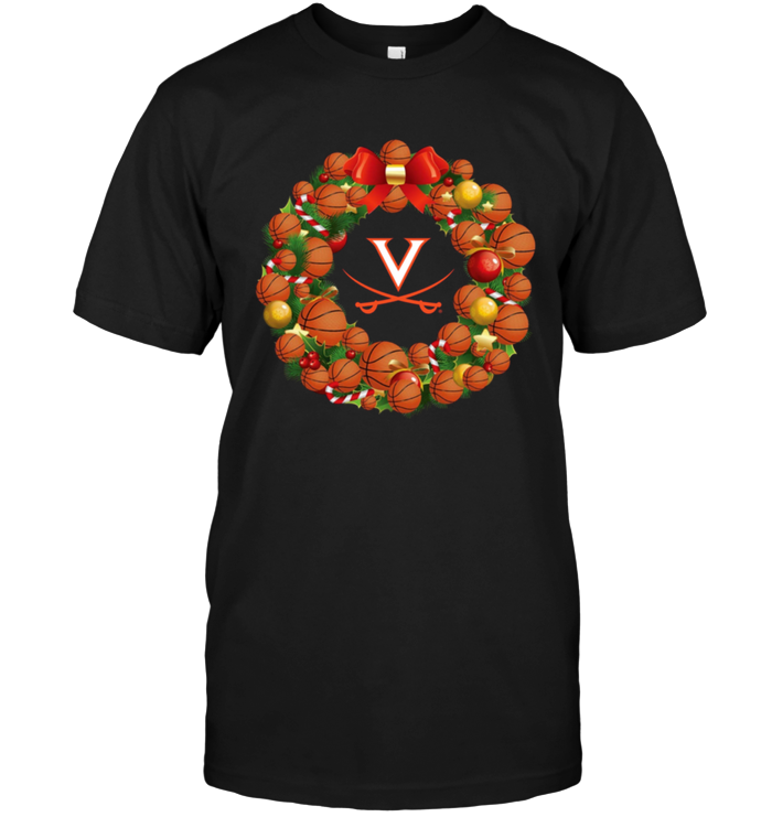 Virginia Cavaliers Christmas Basketball Wreath Shirts