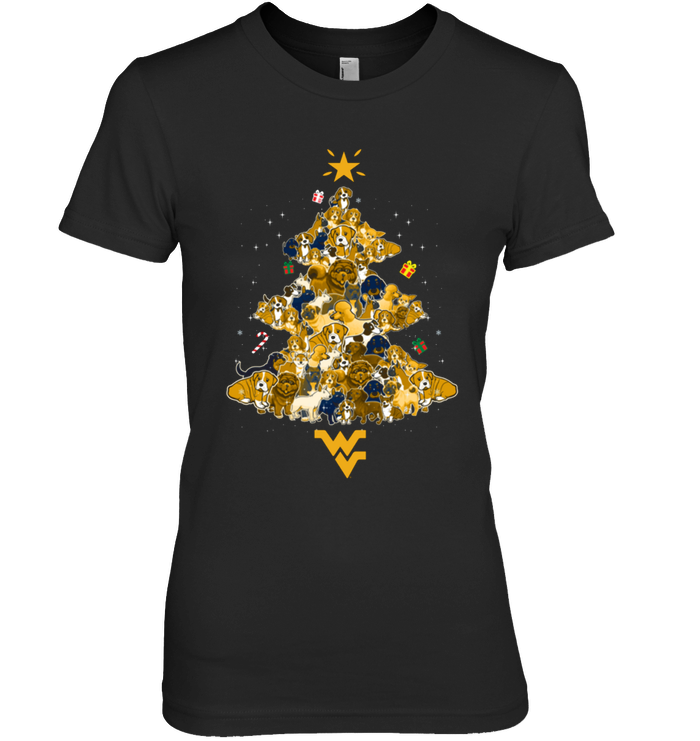 West Virginia Mountaineers Christmas Dogs Christmas Tree Shirts