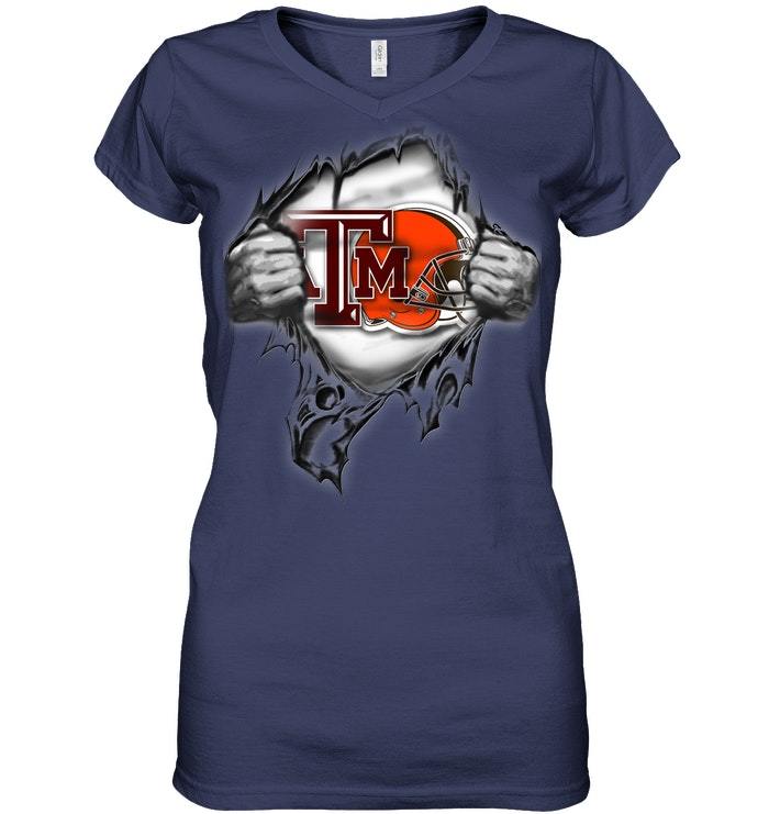 Buy Love Texas A&m Aggies And Cleveland Browns 2018 Gift Shirts