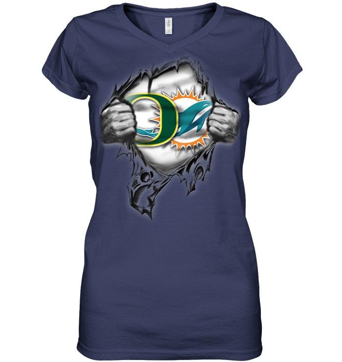 Buy Love Oregon Ducks And Miami Dolphins 2018 Gift Shirts