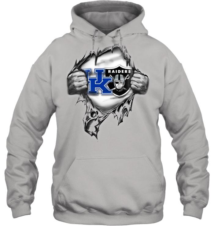 Buy Love Kentucky Wildcats And Oakland Raiders 2018 Shirts
