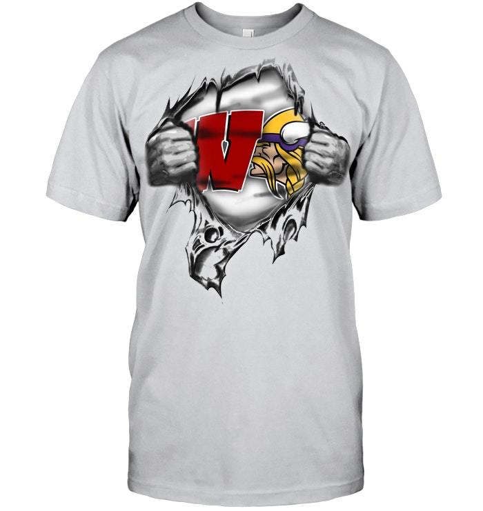Buy Love Wisconsin Badgers & Minnesota Vikings 2018 Gift Shirts