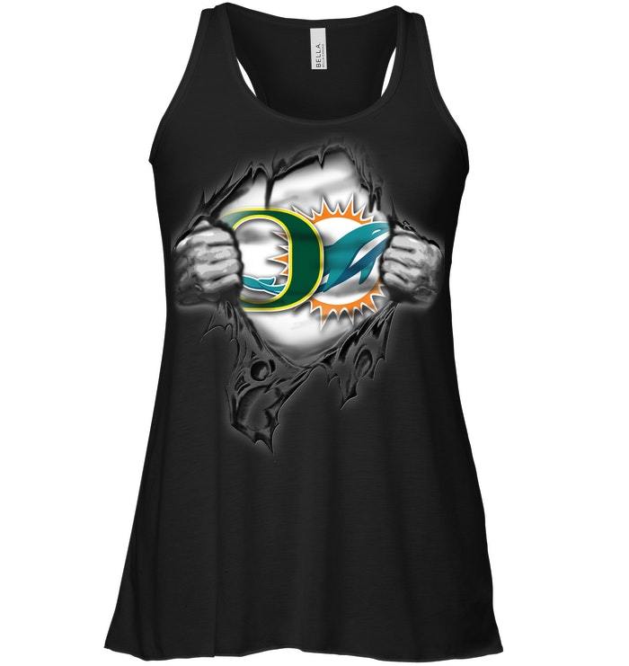 Buy Love Oregon Ducks And Miami Dolphins 2018 Gift Shirts