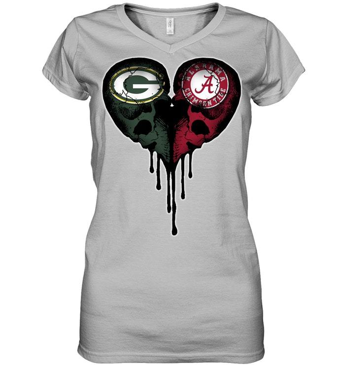 Buy Love Green Bay Packers & Alabama Crimson Tide 2018 Gift Shirts