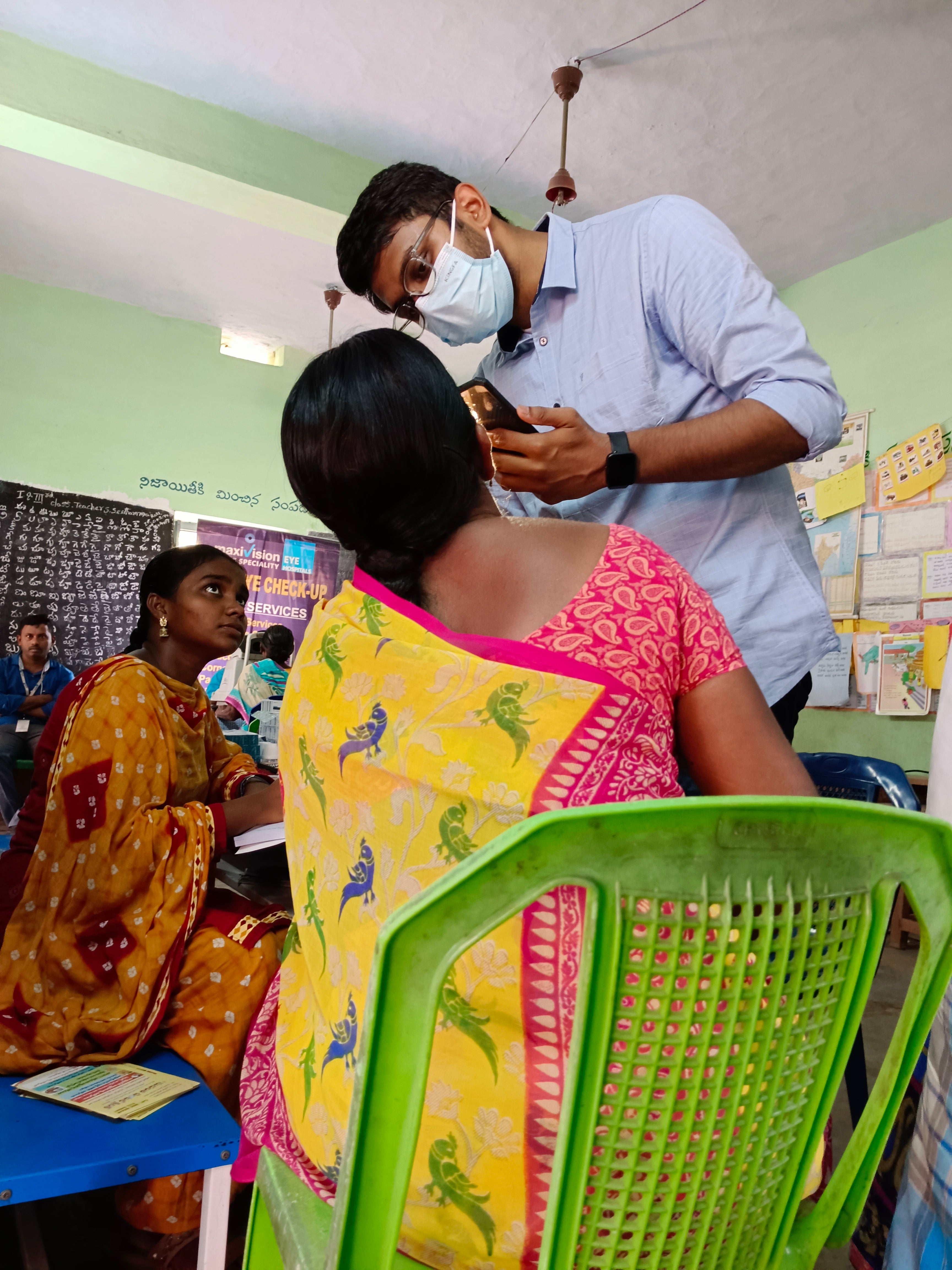 Medical professional testing a patient on their ENT health.