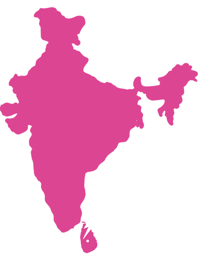 Map of South Asia showing where our Ceylon Cinnamon is harvested (Kandy, Sri Lanka).