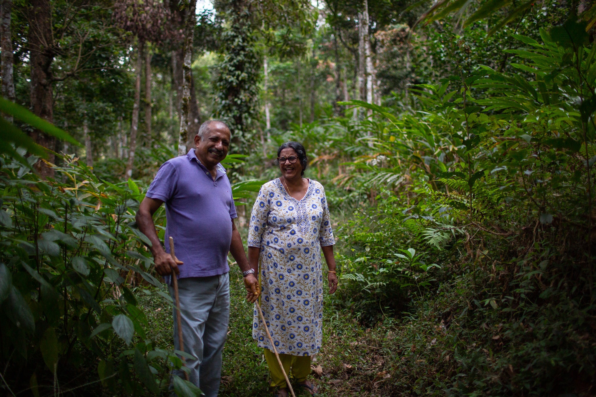 Photo of the cardamom farmer Abraham Chacko and his wife Chachu Lukose