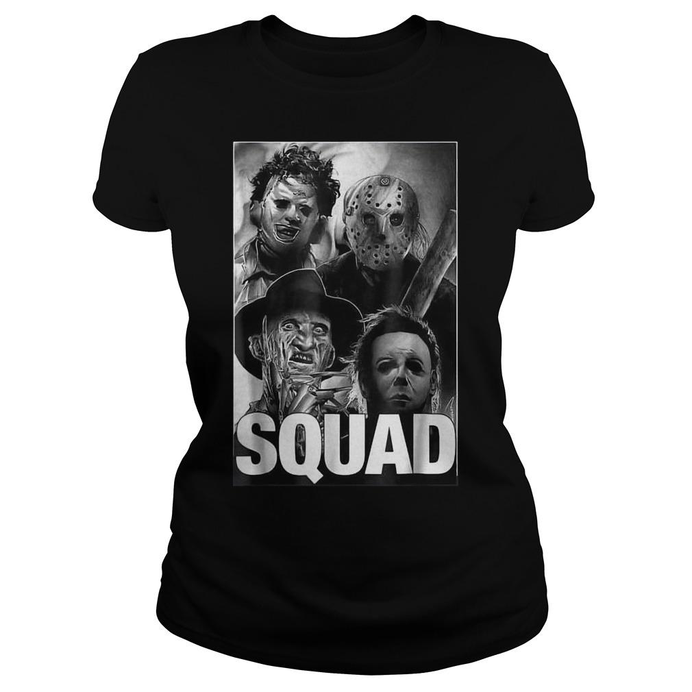 Halloween Squad Horror Freddy Jason Michael Myers And Leatherface Classic Ts Shirts